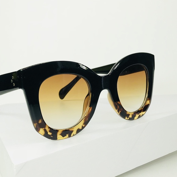 CLOSET REHAB Accessories - Square Cat Eye Sunglasses Blk/Torti